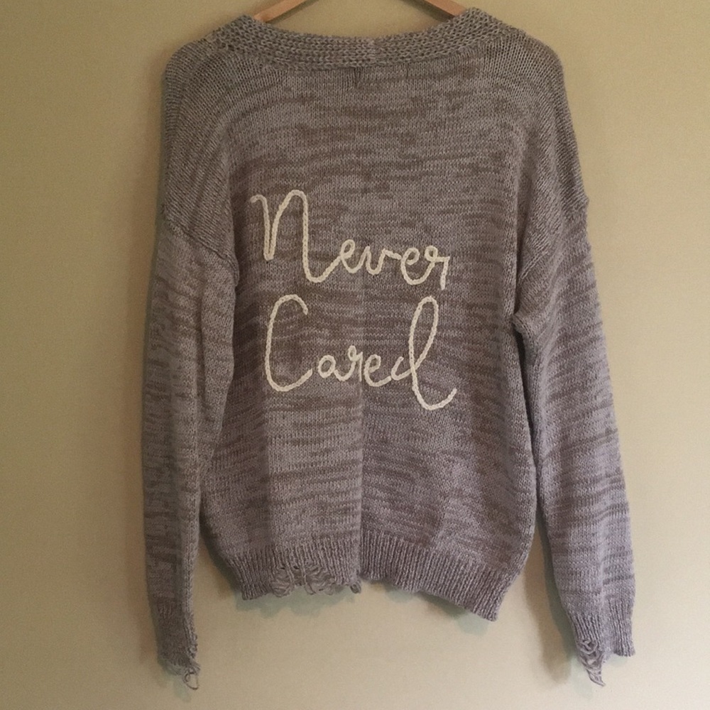 Wildfox Don’t Care Never Cared Distressed Sweater View 5